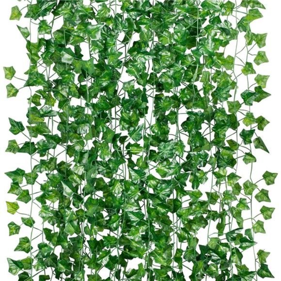 84ft 12 Pack/82 inch,Artificial Ivy Garland Fake Leaf Plants Vine,Hanging Leaves - Picture 1 of 6